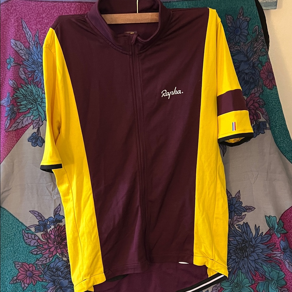 Rapha Bold Yellow and Purple Cycling Top